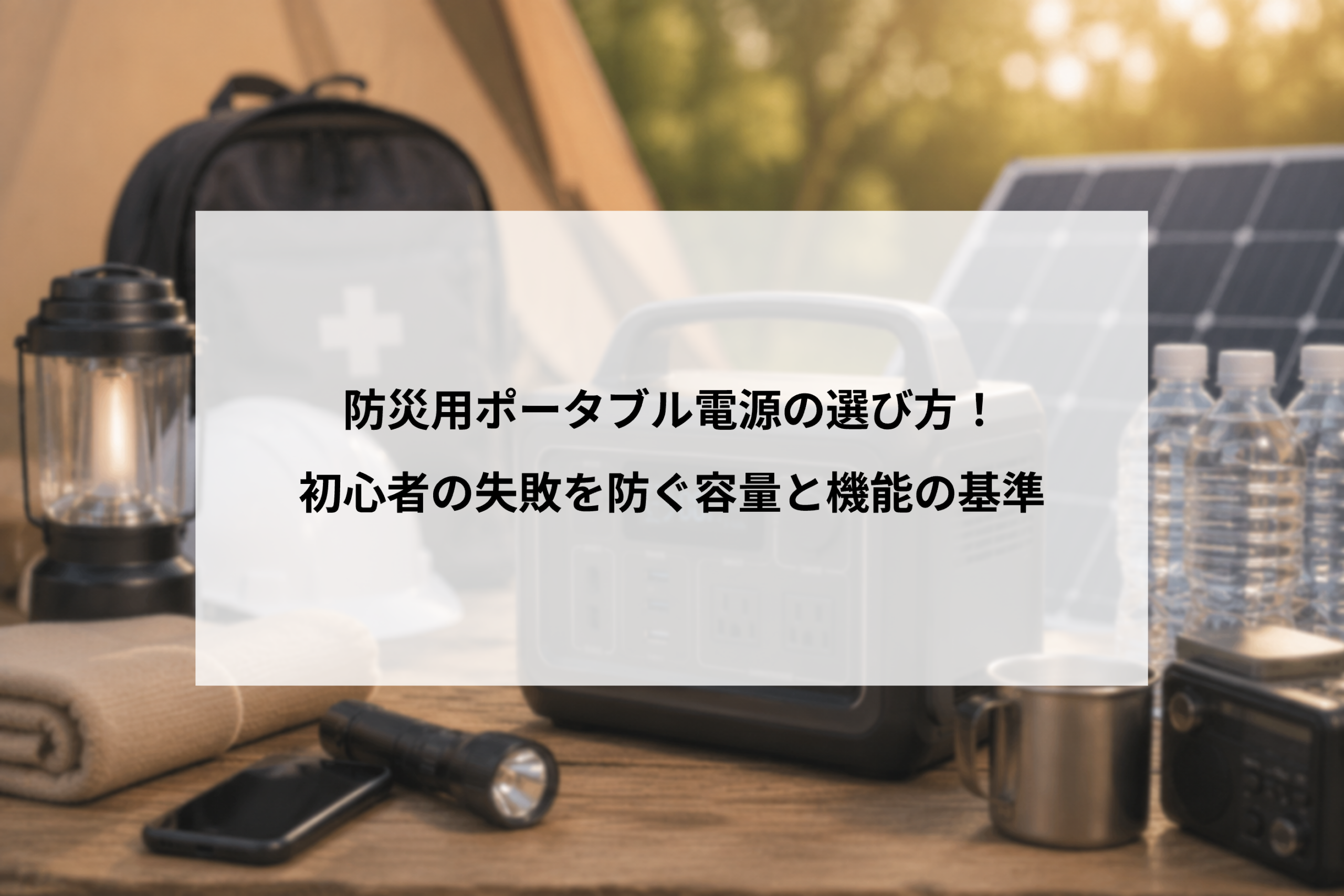 防災用ポータブル電源の選び方！初心者の失敗を防ぐ容量と機能の基準